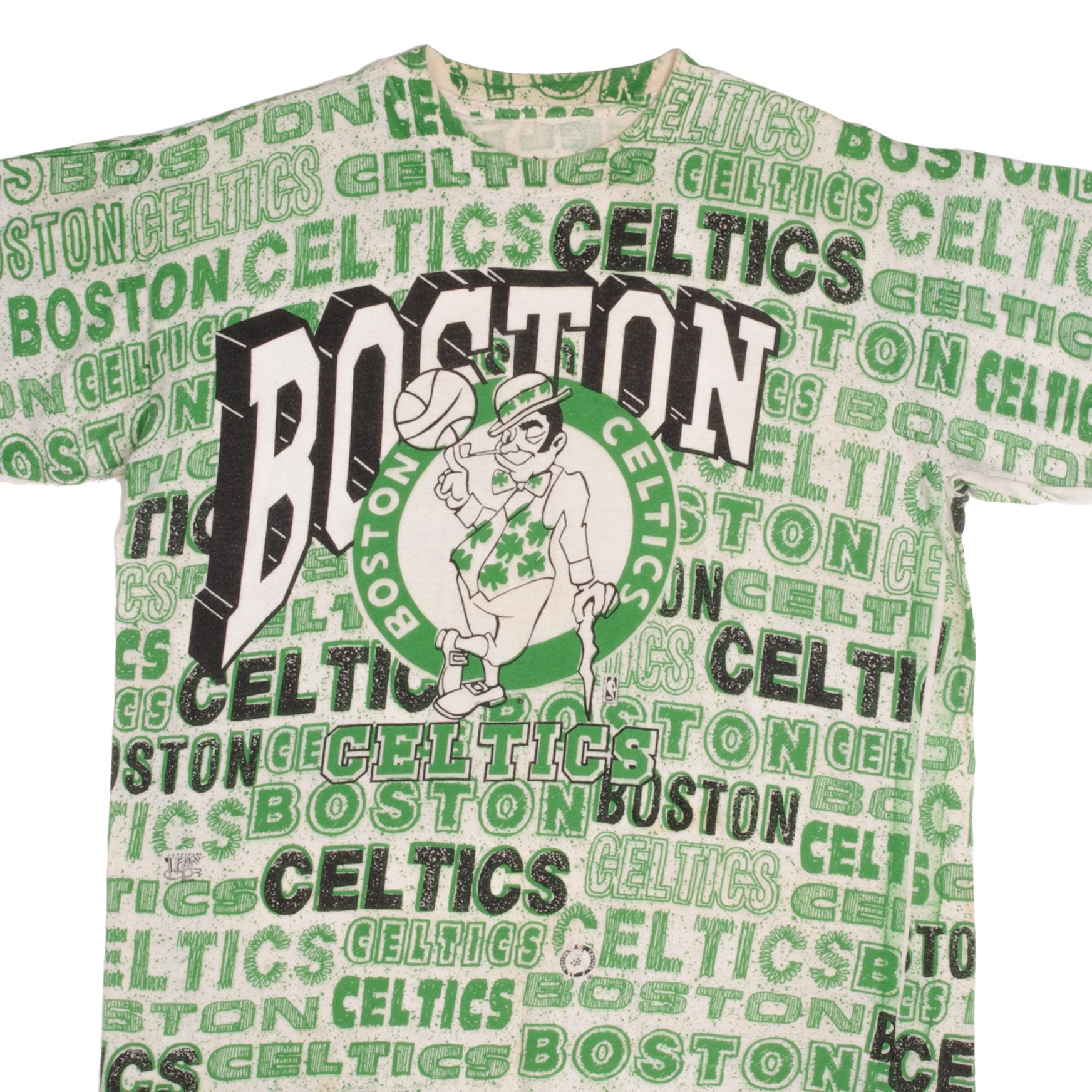 VINTAGE NBA ALL OVER PRINT BOSTON CELTICS 1992 TEE SHIRT SIZE XL