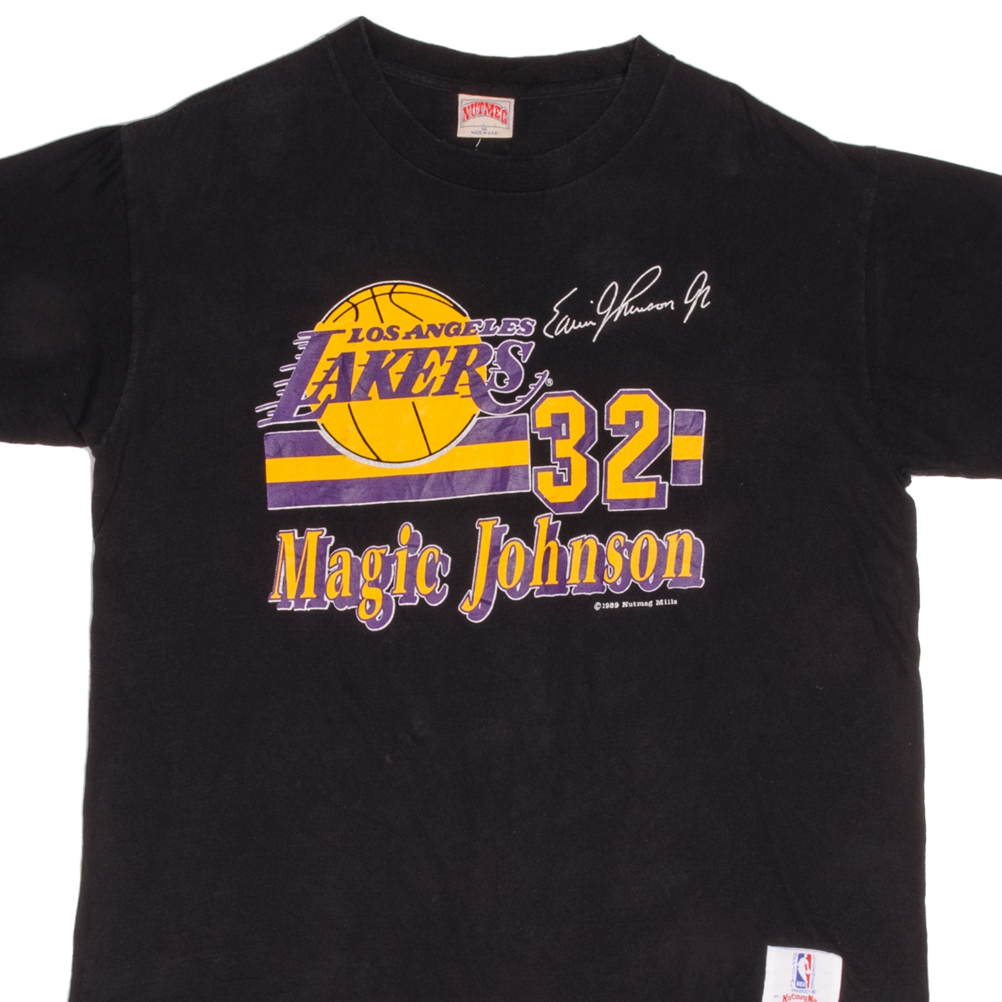 VINTAGE NBA LA LAKERS MAGIC JOHNSON TEE SHIRT 1989 XL MADE IN USA