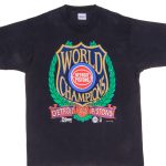 VINTAGE NBA DETROIT PISTONS WORLD CHAMPIONS 1990 TEE SHIRT LARGE MADE USA