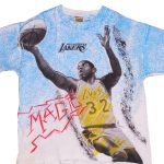VINTAGE NBA ALL OVER PRINT MAGIC JOHNSON LOS ANGELES LAKERS TEE SHIRT 1990S  XL