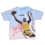 VINTAGE NBA ALL OVER PRINT MAGIC JOHNSON LOS ANGELES LAKERS TEE SHIRT 1990S  XL