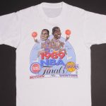 VINTAGE NBA DETROIT PISTONS VS LOS ANGELES LAKERS TEE SHIRT 1989 SIZE MEDIUM